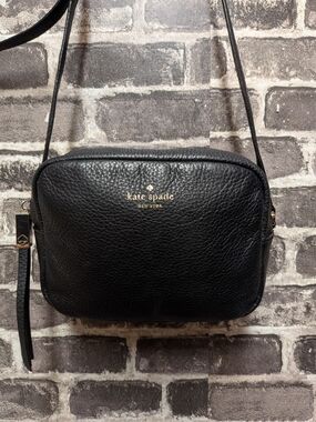 kate spade New York Black Pebbled Leather Mulberry Crossbody Bag
